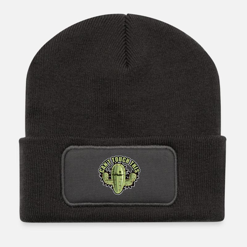 cant touch this - Recycelte Patch Beanie - Dunkelgrau