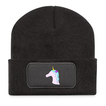 Unicorn Unicorn Gift Idea Pink spell - Recycled Patch Beanie - dark grey - Front