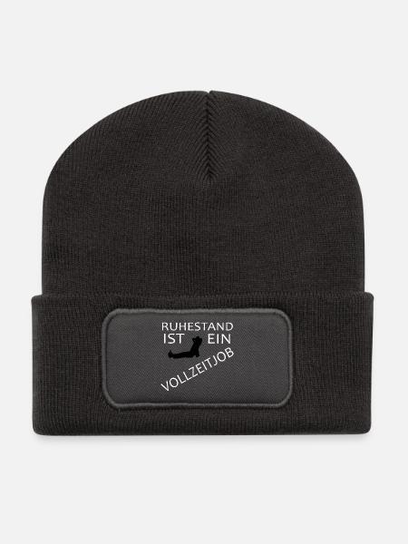 Ruhestand ist ein Vollzeitjob - Recycelte Patch Beanie - Dunkelgrau