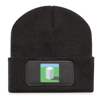 Le parallélépipède - Beanie recyclé à patch - charbon - Devant