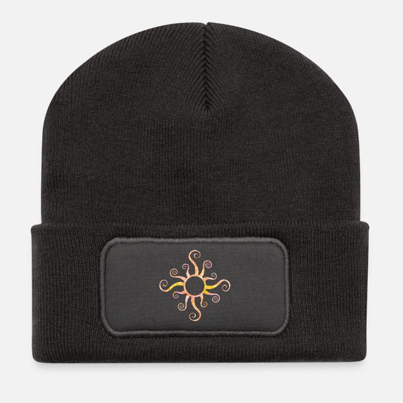 Sonne - Recycelte Patch Beanie - Dunkelgrau