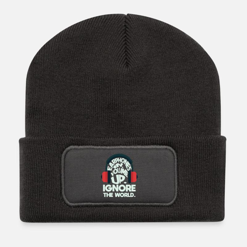 Gute Musik - Recycelte Patch Beanie - Dunkelgrau