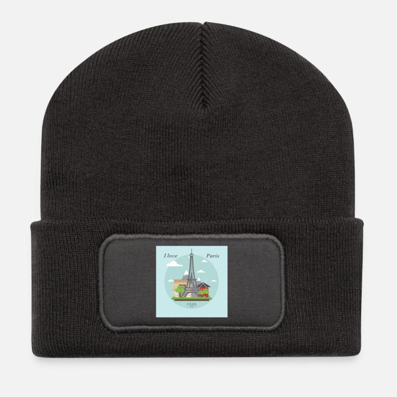 I love Paris - Recycelte Patch Beanie - Dunkelgrau