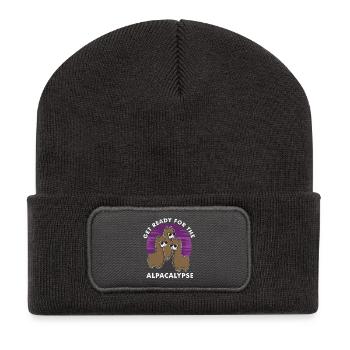 Get ready for the alpakalypse - Recycled Patch Beanie - dark grey - Front