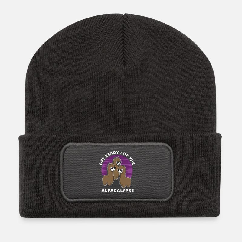 Get ready for the alpakalypse - Recycled Patch Beanie - dark grey