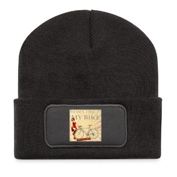 Dont touch my bike - Nobody touches my bike - Recycled Patch Beanie - dark grey - Front