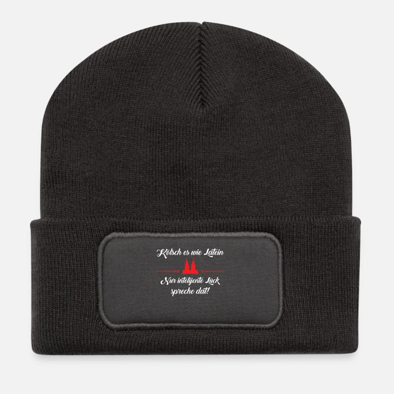 Koeln Koelsch es wie Latein - Recycelte Patch Beanie - Dunkelgrau