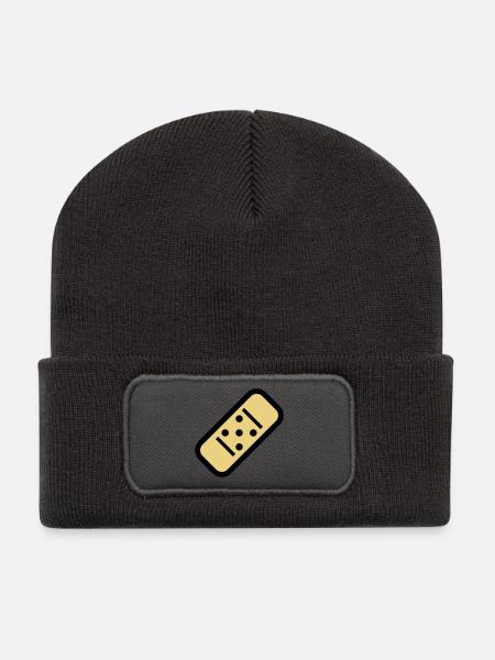 Plâtre de bande dessinée - Beanie recyclé à patch - charbon
