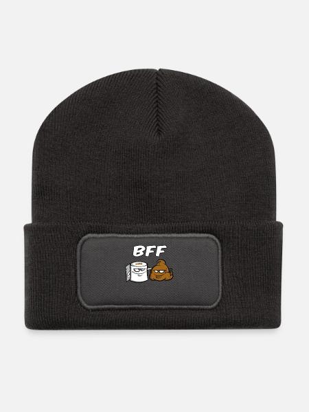 BFF - Best friends for ever - Geschenkidee Freunde - Recycelte Patch Beanie - Dunkelgrau