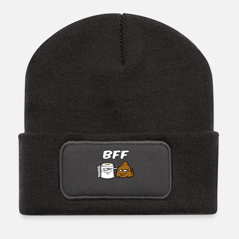 BFF - Best friends for ever - Geschenkidee Freunde - Recycelte Patch Beanie - Dunkelgrau