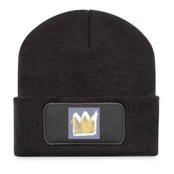Couronne - Beanie recyclé à patch - charbon - Devant