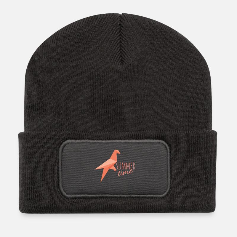 Summertime - Recycelte Patch Beanie - Dunkelgrau