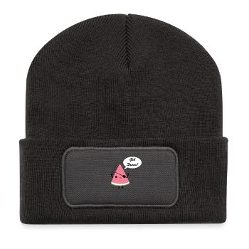 Melone Pirat Sonne - Recycelte Patch Beanie - Dunkelgrau - Vorne