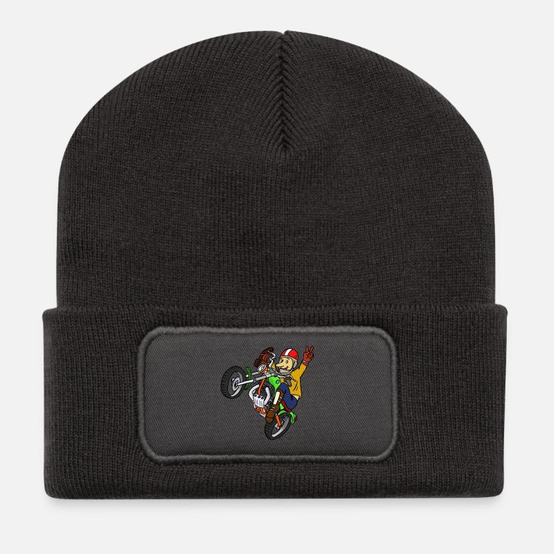 trialmoto_austria - Recycelte Patch Beanie - Dunkelgrau