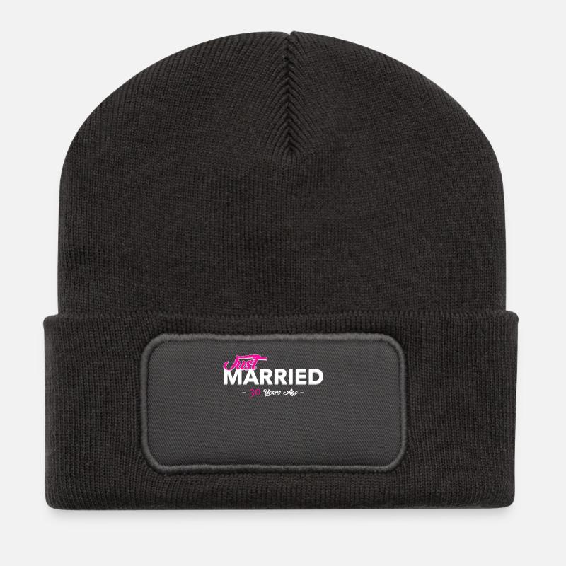 just married 30 years - Recycelte Patch Beanie - Dunkelgrau