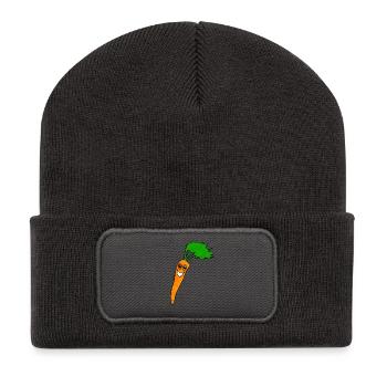 Carrot laughing - Recycled Patch Beanie - dark grey - Front
