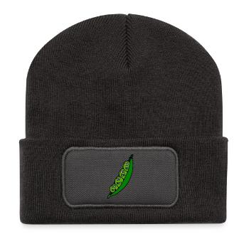 Peas pod cute kids cute funny gift - Recycled Patch Beanie - dark grey - Front