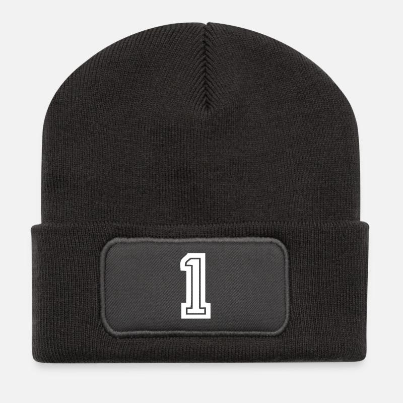 Eins 1 - Recycelte Patch Beanie - Dunkelgrau