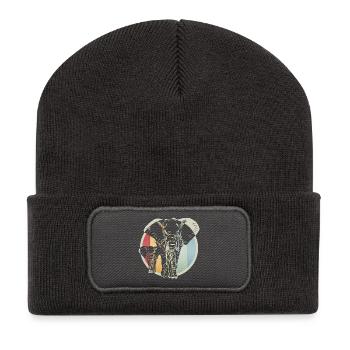 Éléphant rétro coloré - Beanie recyclé à patch - charbon - Devant