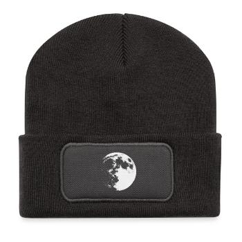 Moon sketch drawing - Recycled Patch Beanie - dark grey - Front