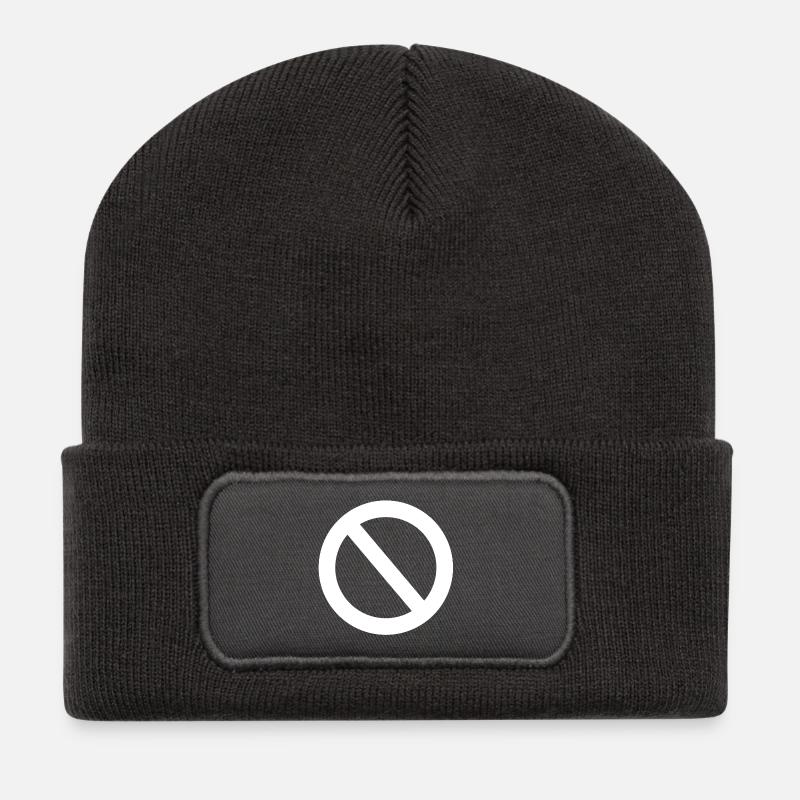 No! - Recycelte Patch Beanie - Dunkelgrau
