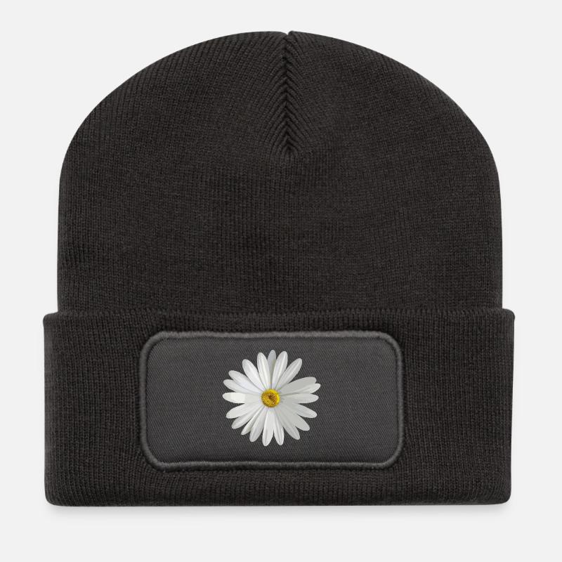 Gänseblümchen - Recycelte Patch Beanie - Dunkelgrau