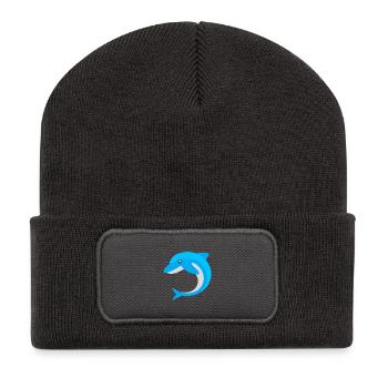 dauphin bleu - Beanie recyclé à patch - charbon - Devant