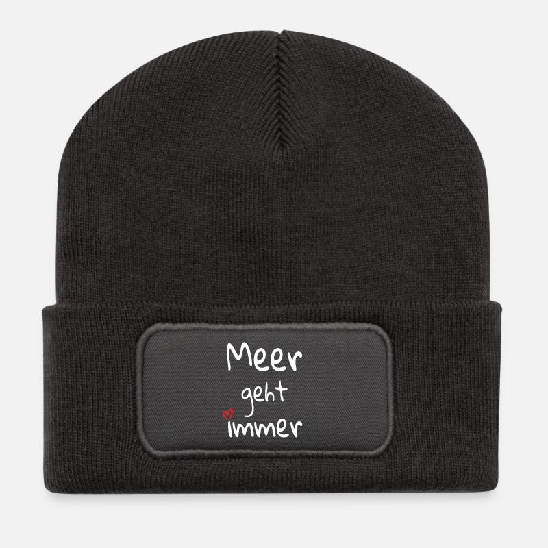 La mer va toujours - Beanie recyclé à patch - charbon