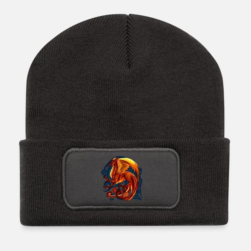 Red Dragon - Recycled Patch Beanie - dark grey