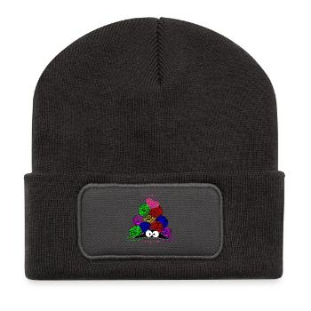 So viel Wolle so wenig Zeit! Garnknäuel witzig - Recycelte Patch Beanie - Dunkelgrau - Vorne
