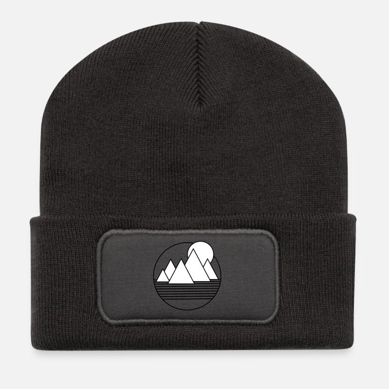Minimalistische Wüstenlandschaft - Recycelte Patch Beanie - Dunkelgrau