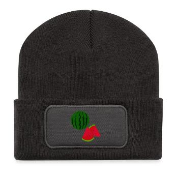 Melonen, Früchtedesigns, Sommerliche kleidung - Recycelte Patch Beanie - Dunkelgrau - Vorne