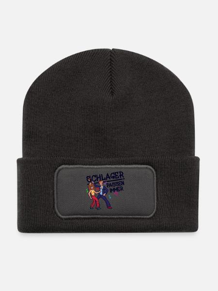 Schlagerparty Schlager Musik Tanzen Feiern Spruch - Recycelte Patch Beanie - Dunkelgrau