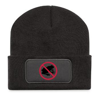 frog forbidden shield zone no kroete silhouett - Recycled Patch Beanie - dark grey - Front