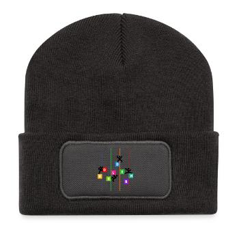 Bloc escalade alpinisme énonciation drôle sport - Beanie recyclé à patch - charbon - Devant