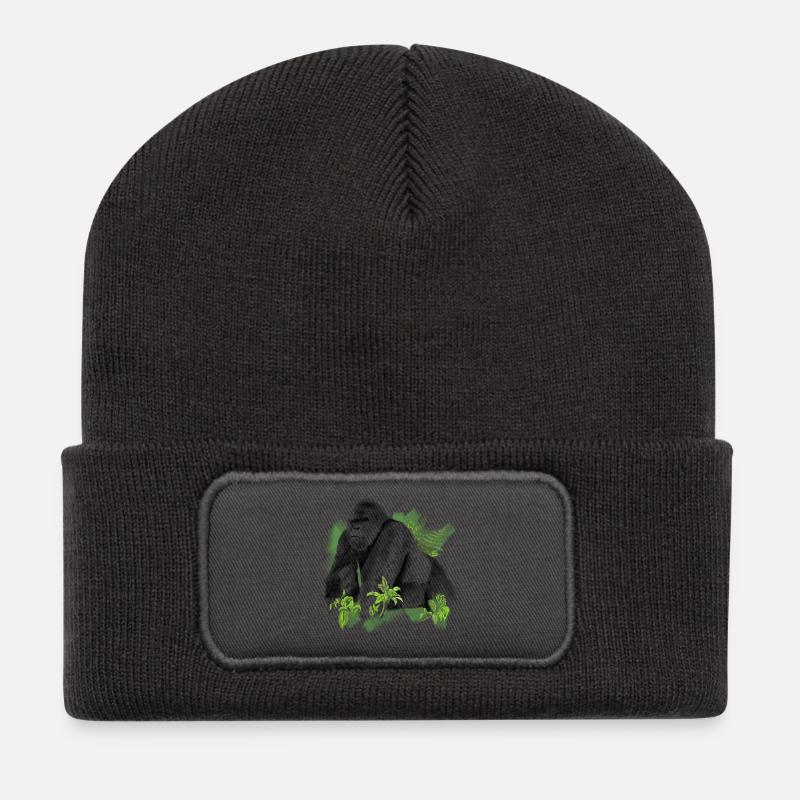 Gorilla - Recycelte Patch Beanie - Dunkelgrau