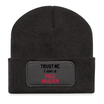 Stabhochsprung Stabhochsprunger Sport Sportler - Recycelte Patch Beanie - Dunkelgrau - Vorne