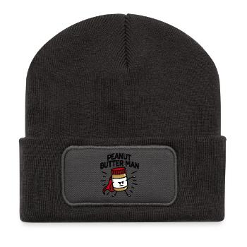 Peanut butter man (place on light background) - Recycelte Patch Beanie - Dunkelgrau - Vorne