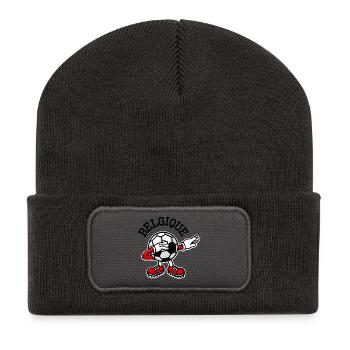 Belgique Belgium dab dabbing soccer football - Recycled Patch Beanie - dark grey - Front