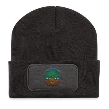 Tree of Life, Tree of Life, Sacred Geometry - Recycled Patch Beanie - dark grey - Front