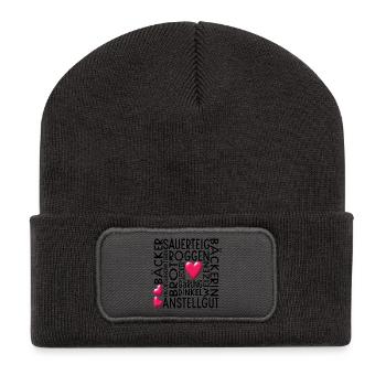 HOBBYBÄCKERIN SAUERTEIG FÜTTERN BROT BACKEN TEIG - Recycelte Patch Beanie - Dunkelgrau - Vorne