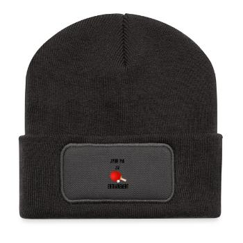Design de Ping Pong Énergique - Beanie recyclé à patch - charbon - Devant
