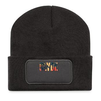 Partnerlook | Bonnie Clyde Beziehung Liebling Paar - Recycelte Patch Beanie - Dunkelgrau - Vorne