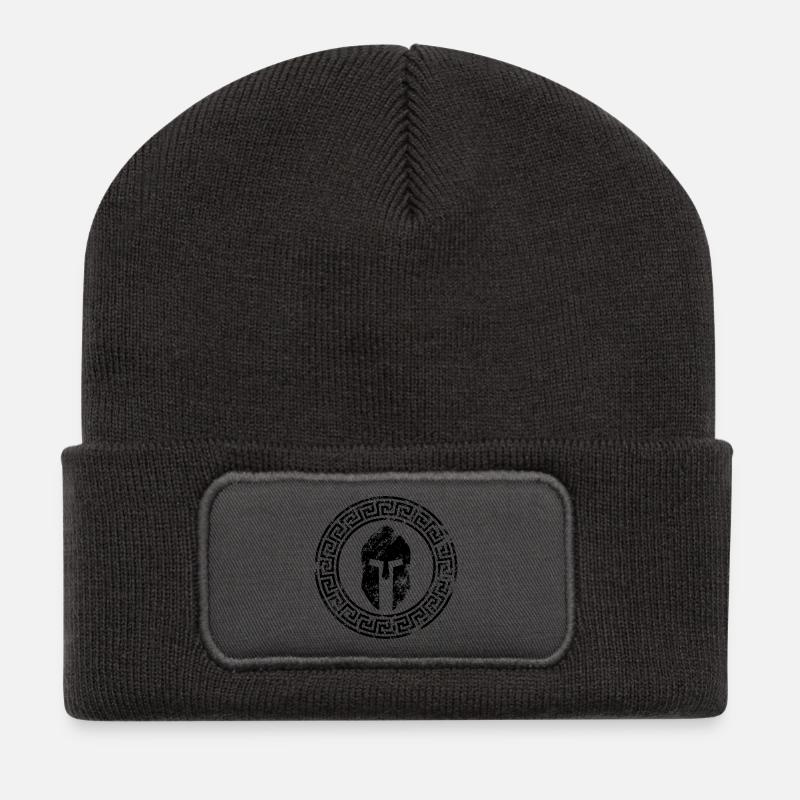 SPARTIATE - Beanie recyclé à patch - charbon