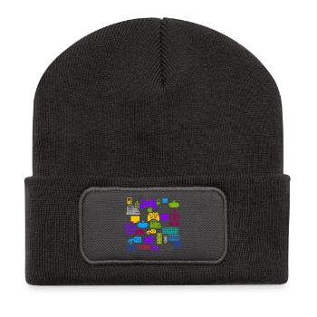 Gaming Gaming Gaming Gaming Gaming Gaming Gaming - Beanie recyclé à patch - charbon - Devant