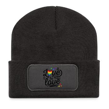 Tolerance Lgbt Rainbow Flag Gay Pride Marriage - Recycled Patch Beanie - dark grey - Front