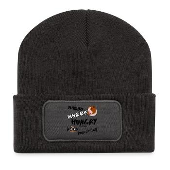 Frohes Meerschweinchen-Geschenk - Recycelte Patch Beanie - Dunkelgrau - Vorne