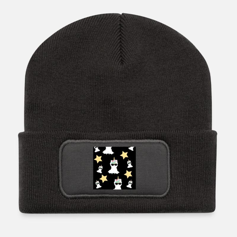 alpaga - Beanie recyclé à patch - charbon