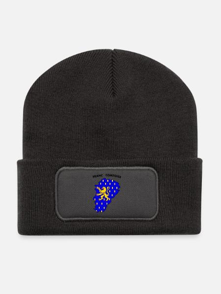 franc-comtoise - Beanie recyclé à patch - charbon
