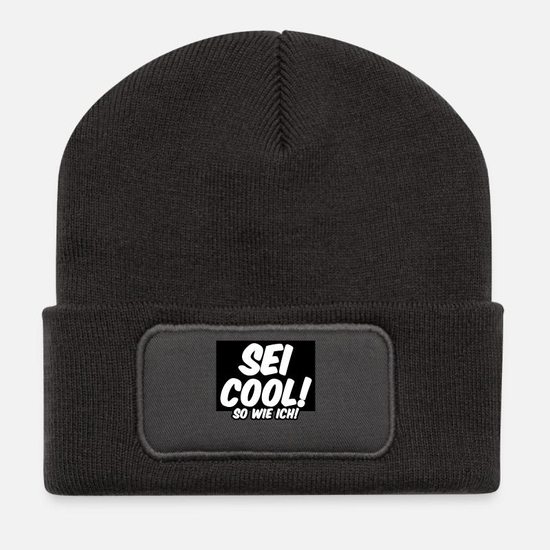 Cool Freunde Freundschaft Statement Sprüche - Recycelte Patch Beanie - Dunkelgrau